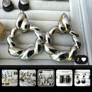 Vintage Big 80s earrings  photo 2