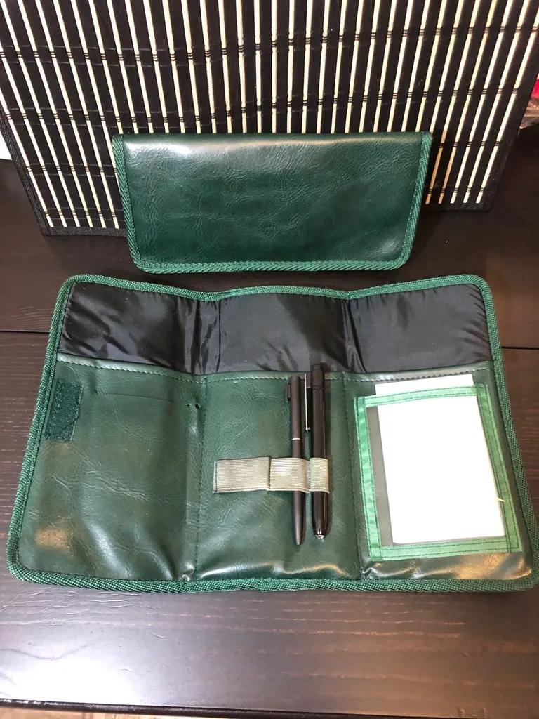 Faux Green Leather Art Folder Pouch photo 1