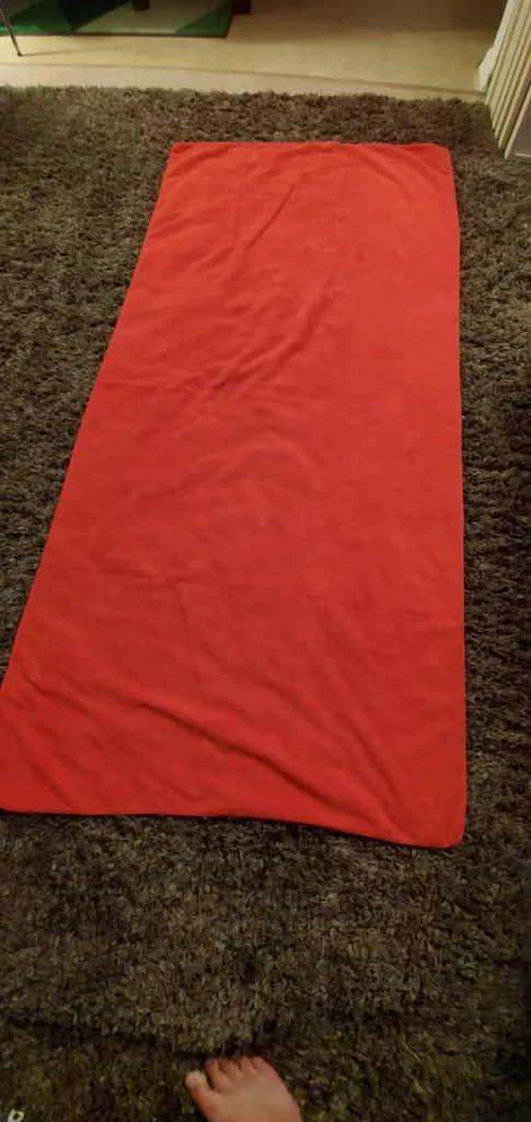 Red Microfiber Towel. Yoga/fitness Towel. photo 1