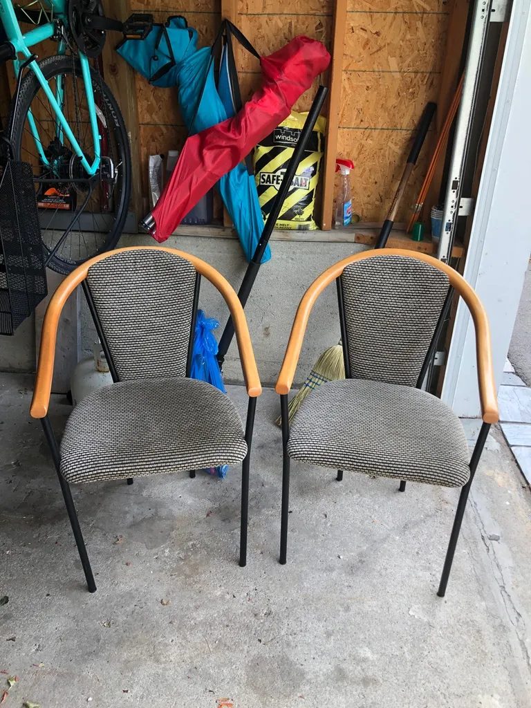 4 Vintage Upholstered Dining Chairs photo 1