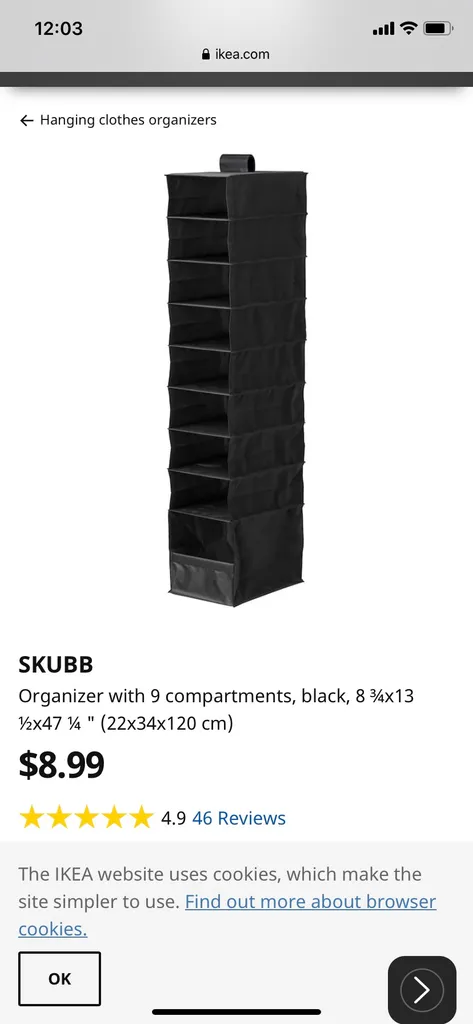 IKEA Skubb Hanging Shoe Organizer photo 1