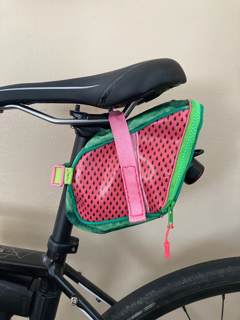 Hand Mae Faux Leather Saddle Bag - Watermelon Themed. photo 1