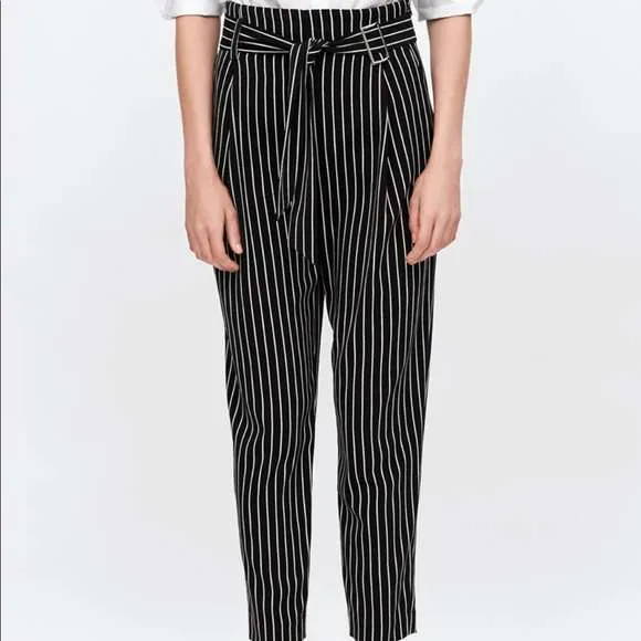 Zara High-Waisted Pinstripe Pants photo 1