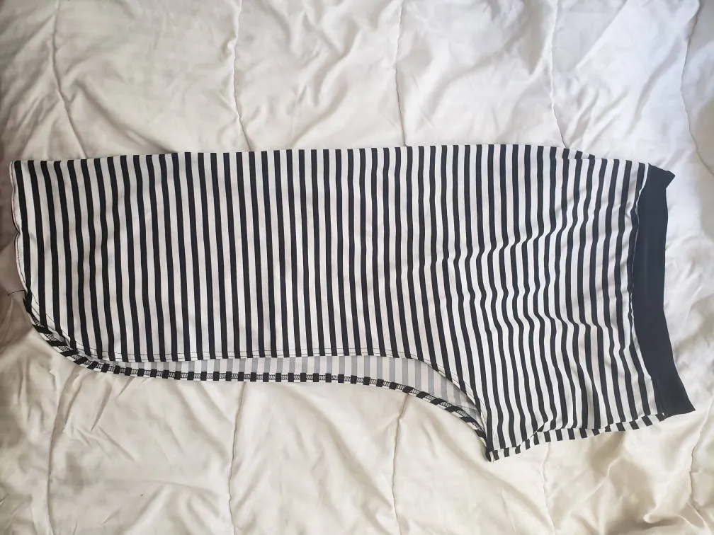 Asymmetrical Black And White Striped Skirt photo 1