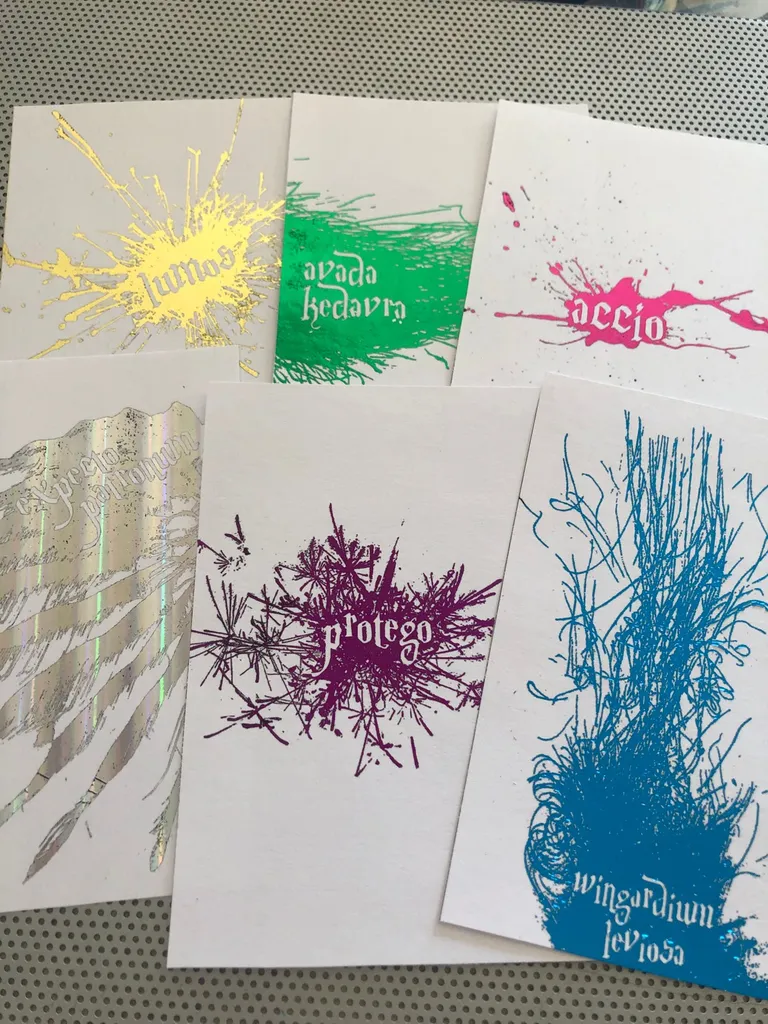 Harry Potter Spells 4x6 Foil Prints. photo 1