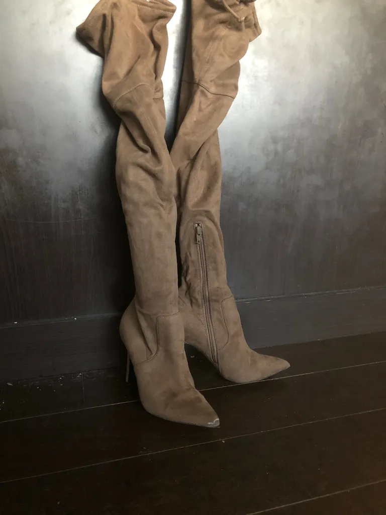 Brown suede, Over The Knee Heel Boots photo 1