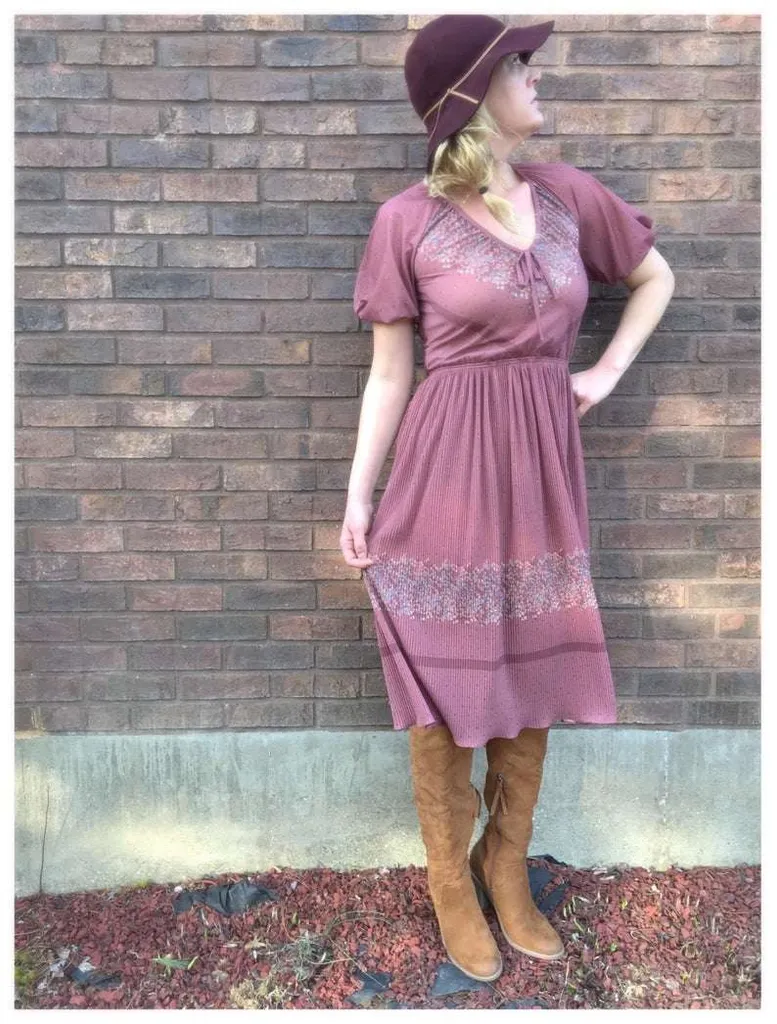 This Is Us 1980s Vintage Light Burgundy Dress photo 1
