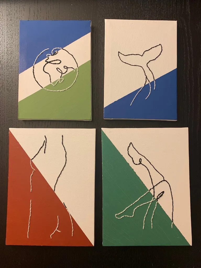 Embroidered line art photo 1