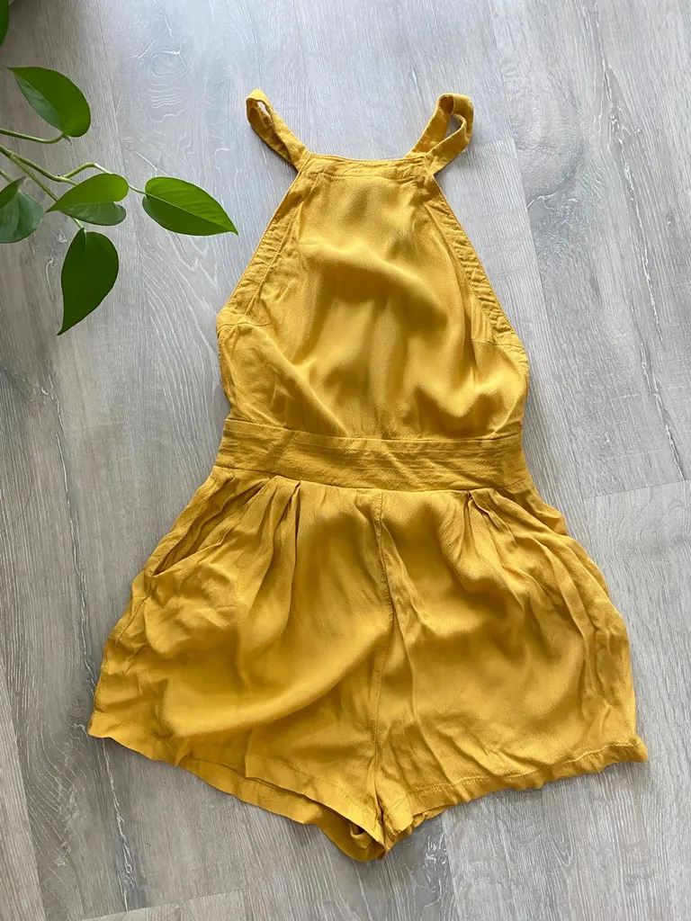 Yellow/ Mustard Halter Romper photo 1