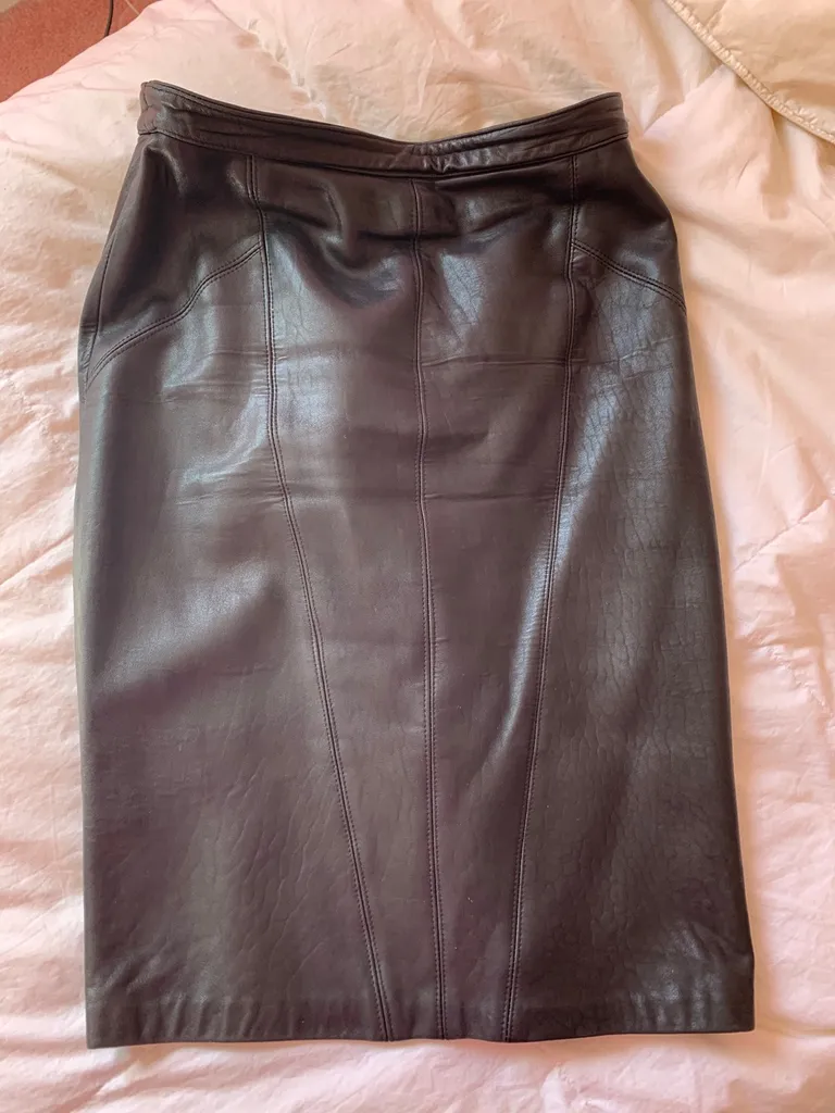 🐝 Vintage Holt Renfrew Leather Pencil Skirt photo 1