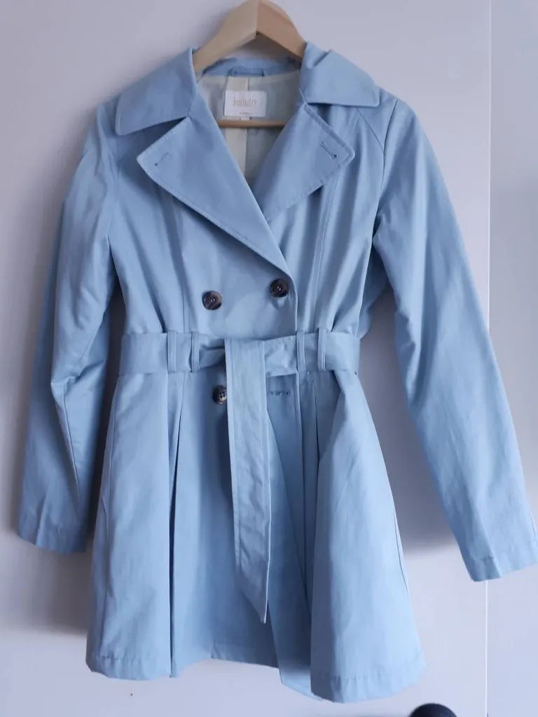 Baby Blue Trench, Like New photo 1