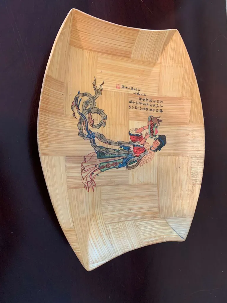 Japanese Bamboo Decor Piece - Vintage photo 1