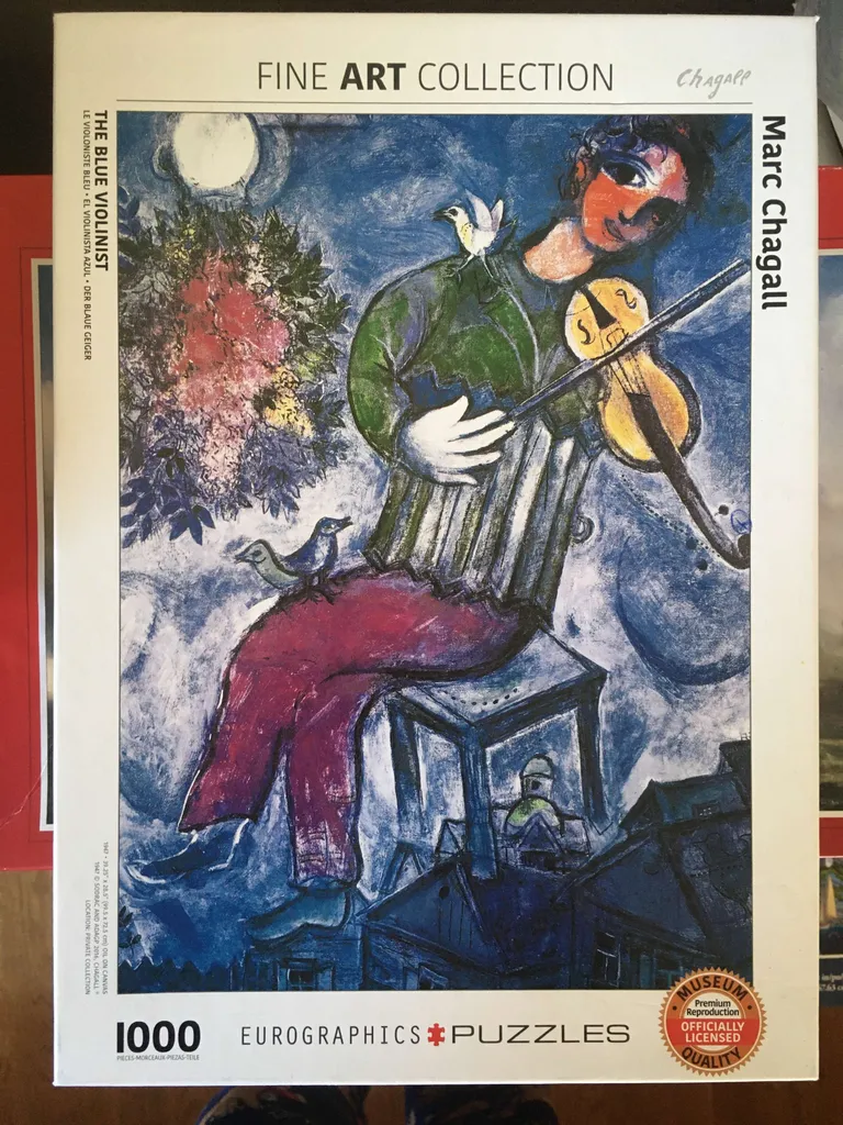 Marc Chagall - The Blue Violinist 1000 pc puzzle (1 missing p... photo 1