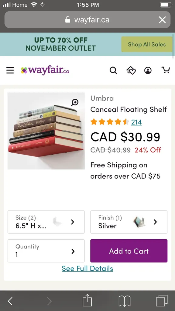 Umbra Floating / Invisible Book Shelf photo 1