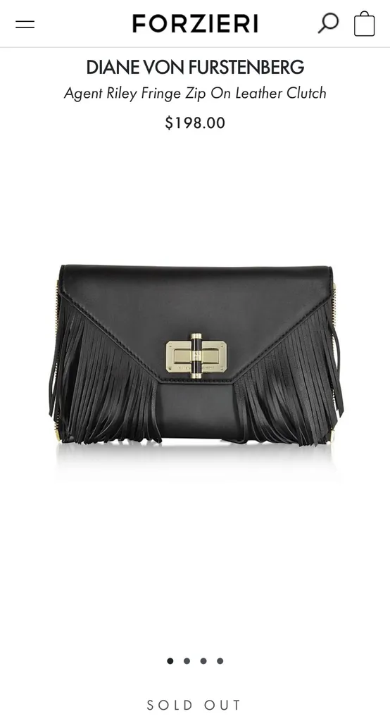 DIANE VON FURSTENBERG Black Leather Clutch photo 1