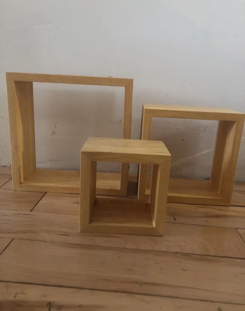 Wooden Square Shelf Set photo 1