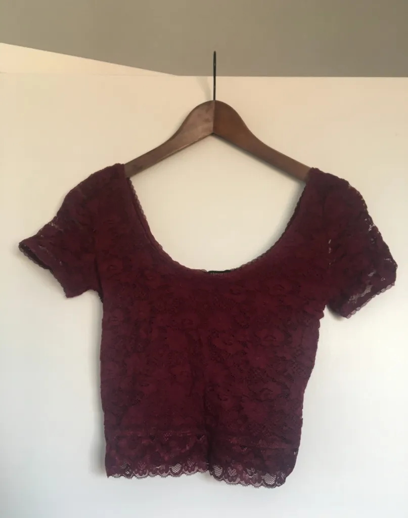 New Wine Red Crop Top photo 1