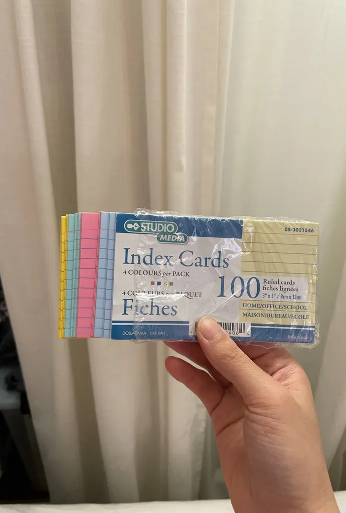 Coloured Cue Cards photo 1