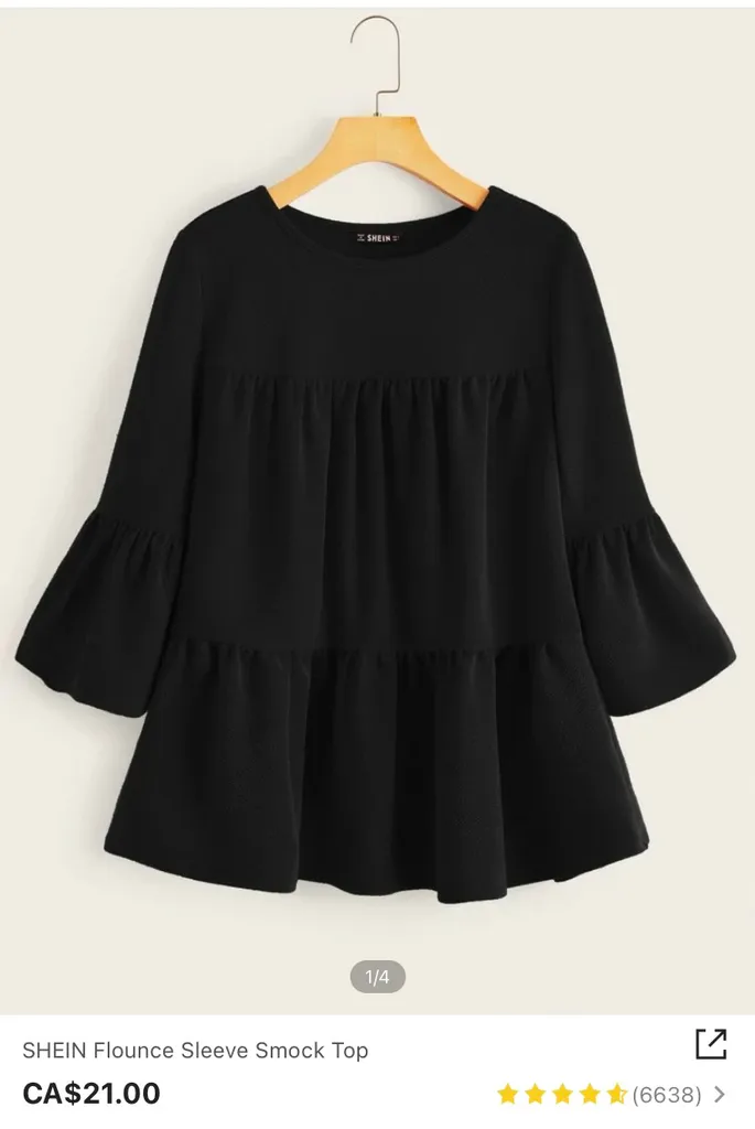Flounce Sleeve Smocked Top photo 1