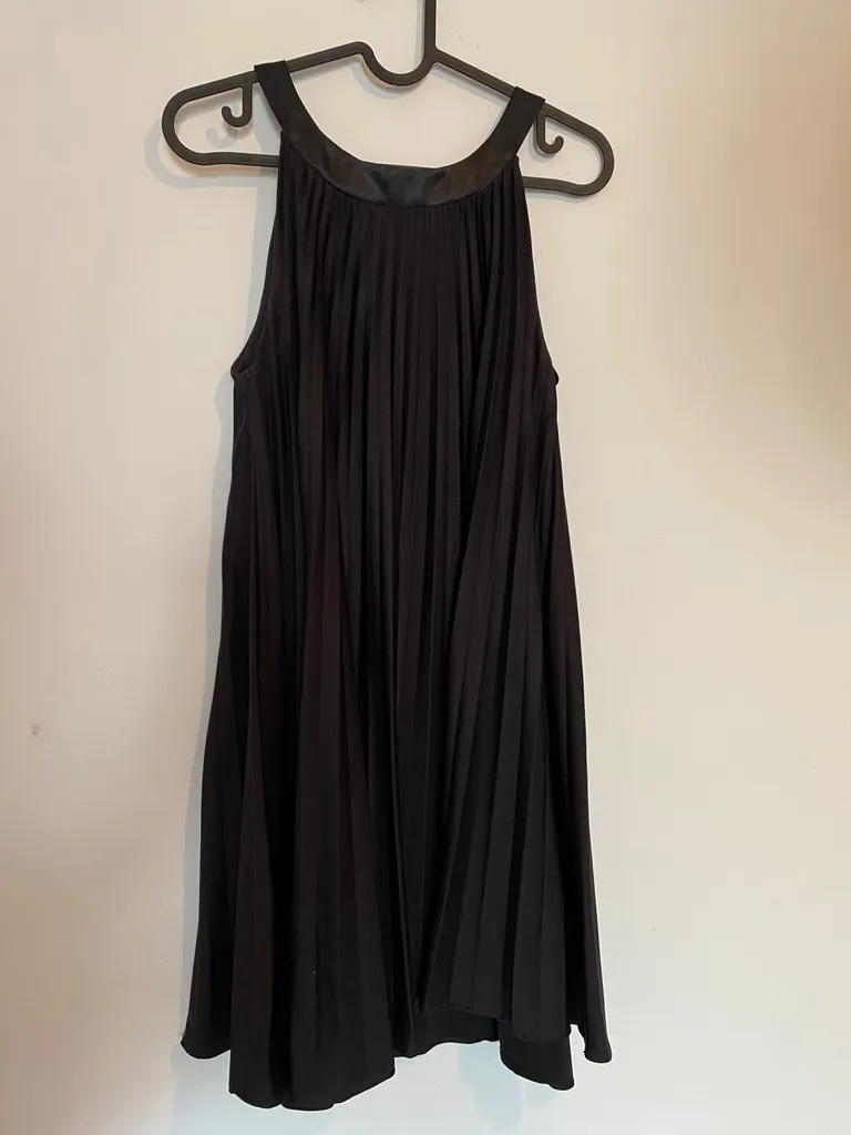 Black Halter Plated Dress photo 1