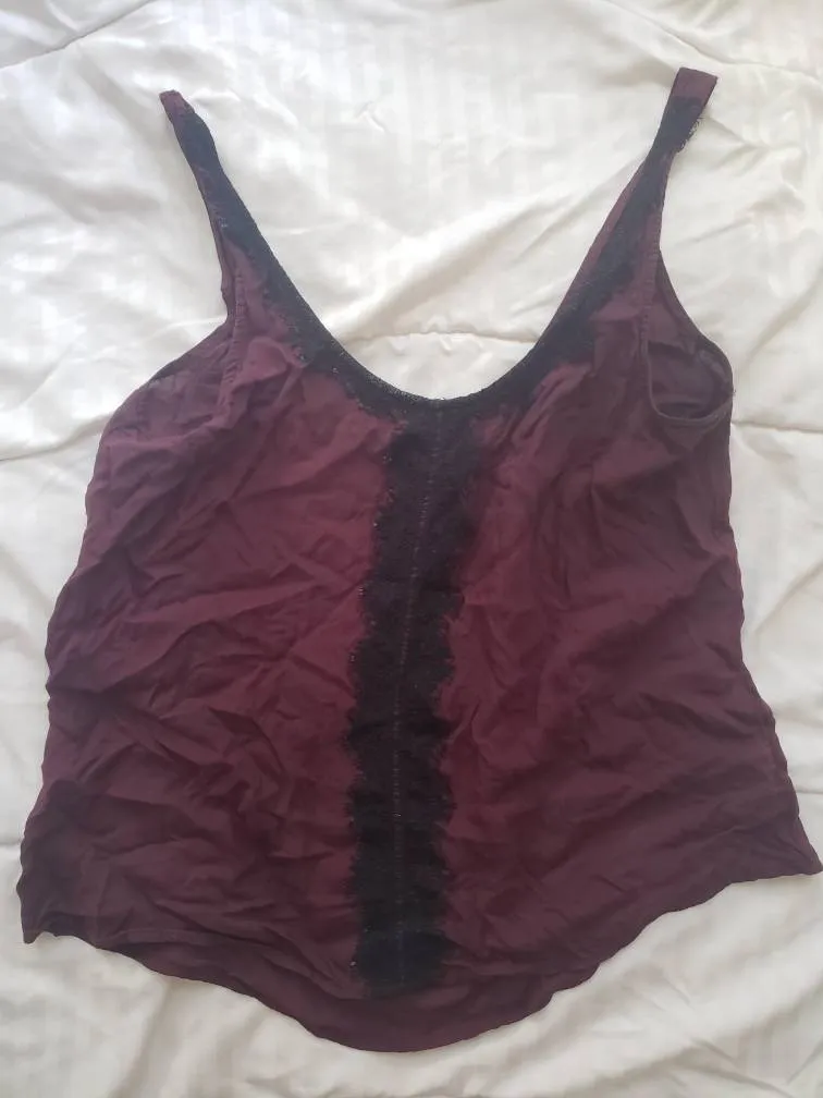 Lace Top Red And Black Shirt photo 1