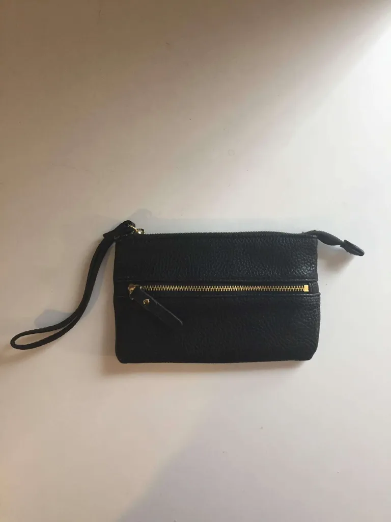 Faux leather Indigo wristlet wallet. photo 1