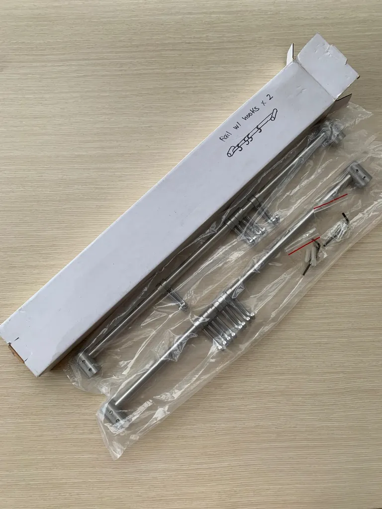 BNIB Chrome Wall Bar With Hooks photo 1