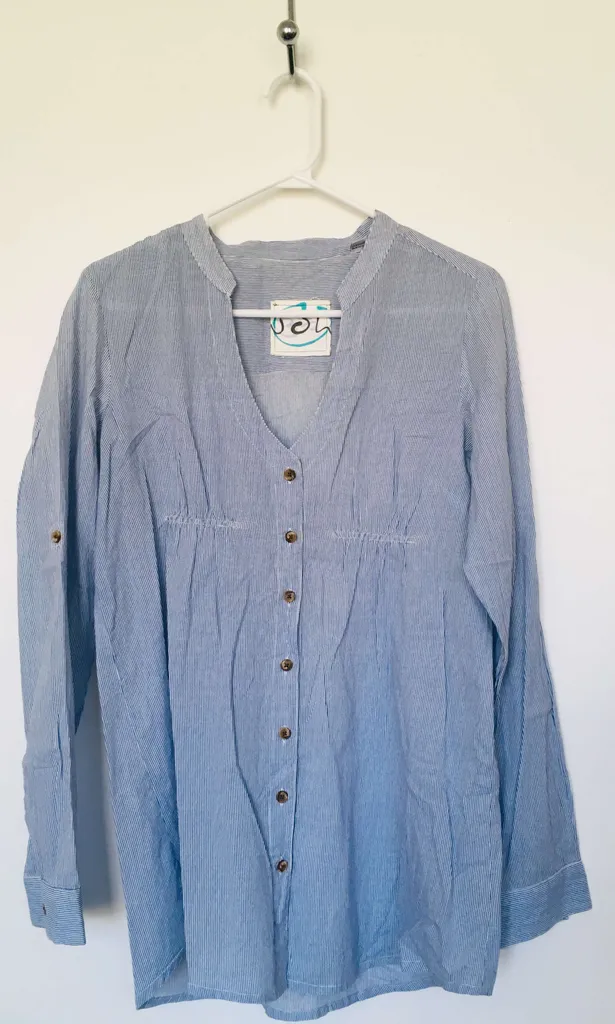 Blue Button Up Shirtdress photo 1