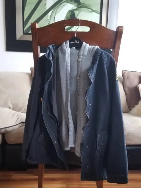 Denim Jacket + Cotton Hooded Vest photo 1