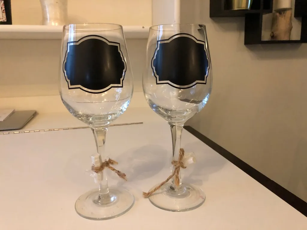 Wine Glasses with Chalkboards photo 1