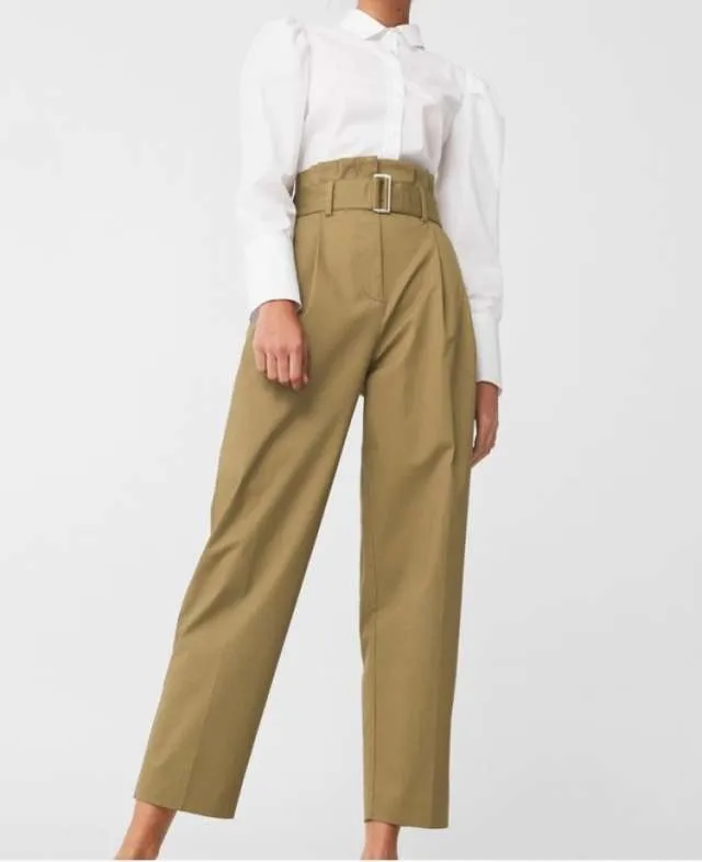 Mango Belted Khaki Trousers photo 1