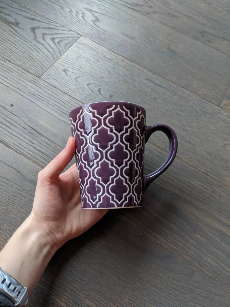 Purple Brocade Patterned Mug photo 1