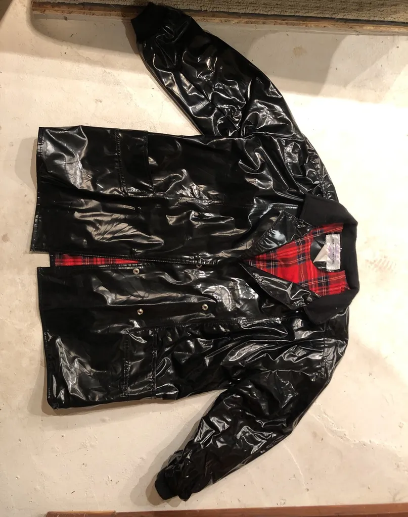 Vinyl Jacket With Red Plaid Inside photo 1