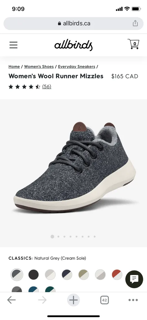 BNIB Allbirds Wool Runner Mizzle- Women’s Sz 9 photo 1