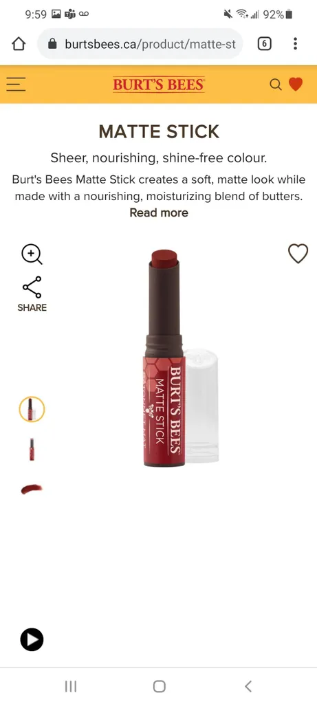 Burt's Bees Matte Lipstick photo 1