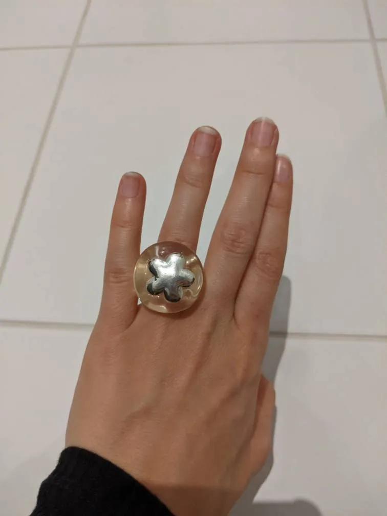 Plastic And Silver Ring photo 1