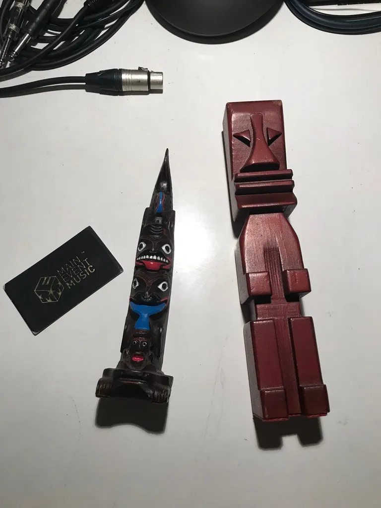 2 Wooden Carved Totem Poles photo 1