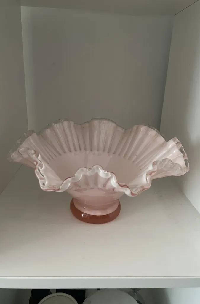 Vintage Pink Milk Glass Bowl photo 1