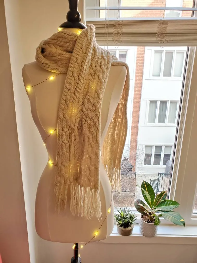Classic White Knit Scarf photo 1