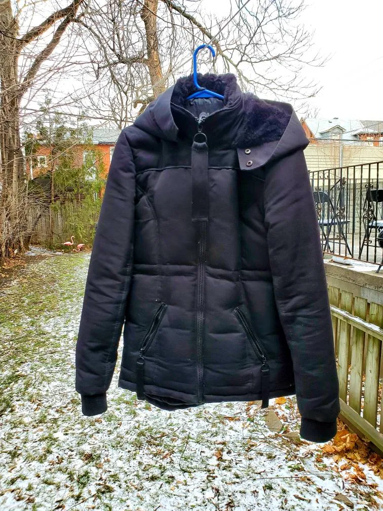 Women's Down Filled Winter Parka Coat Size Small photo 1