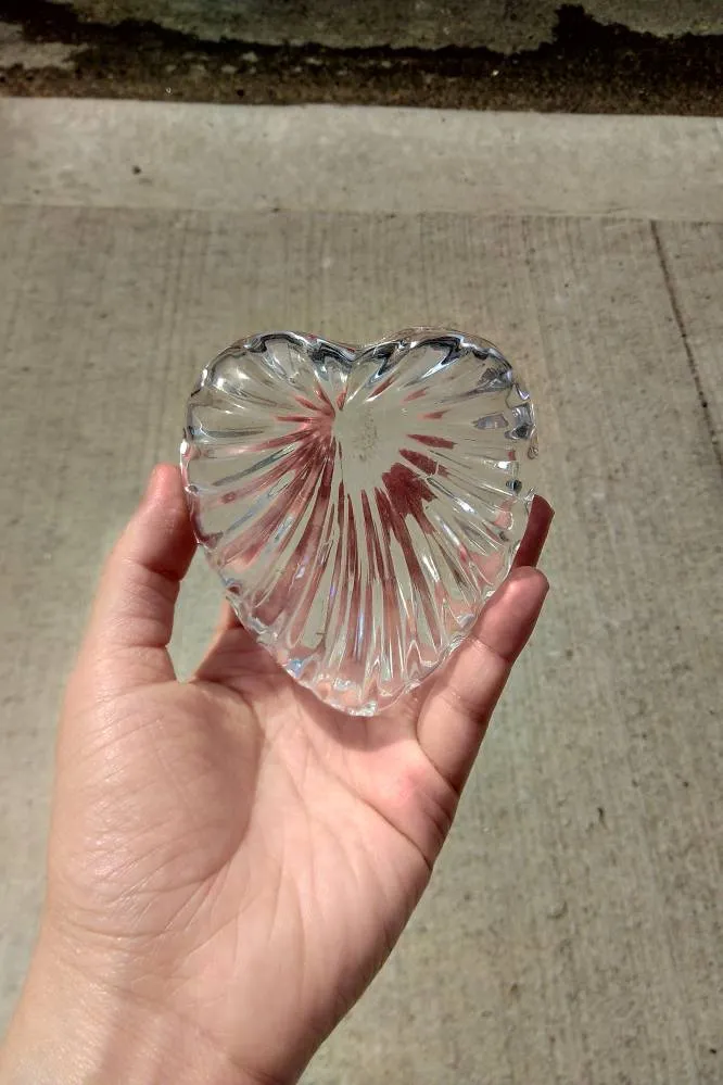 FWT Glass Heart Shaped Trinket Container photo 1