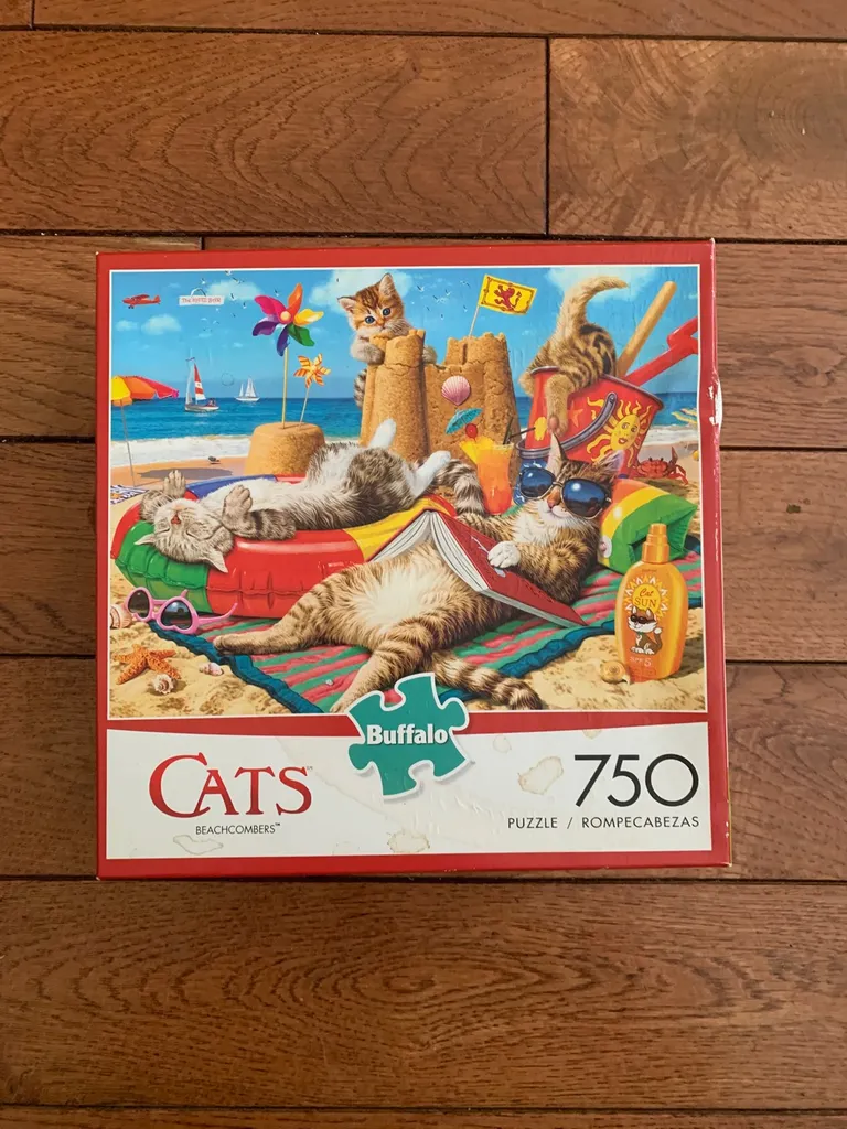 750 piece cat beach puzzle photo 1
