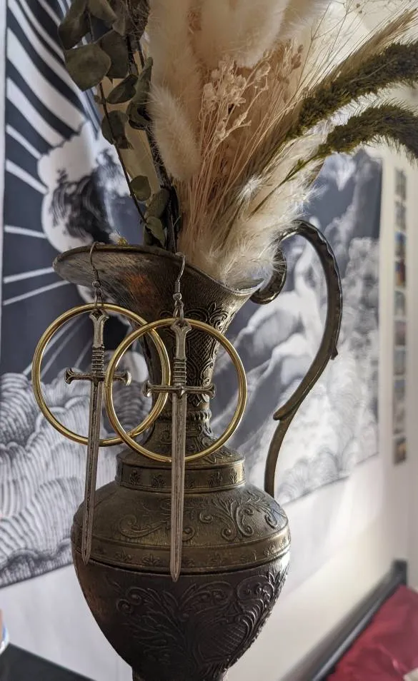 sword hoop earrings photo 1