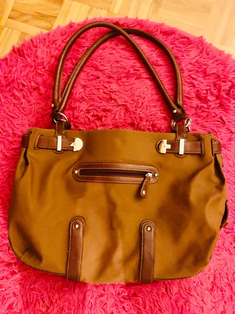 Authentic Étienne Aigner Large Satchel In Taupe/light Brown photo 1