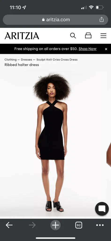 Aritzia Ribbed sculpt Halter Dress size L photo 1