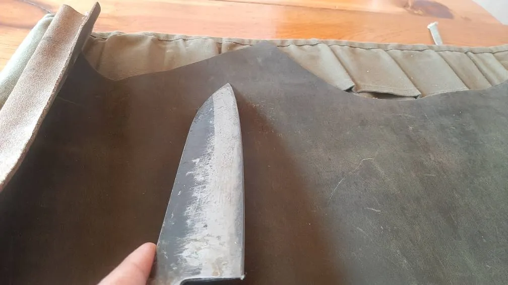 Honman Semi Carbon Gyuto And Roll photo 1