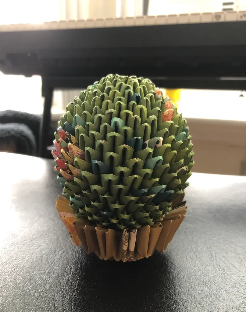 12cm Tall 3D Origami Cactus photo 1