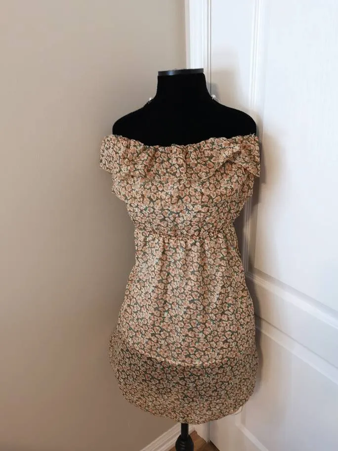 Orange / Brown Floral Summer Dress photo 1