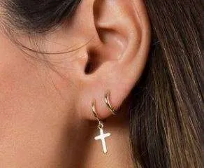 BNIB - CUCHARA Cross Huggies - Gold photo 1