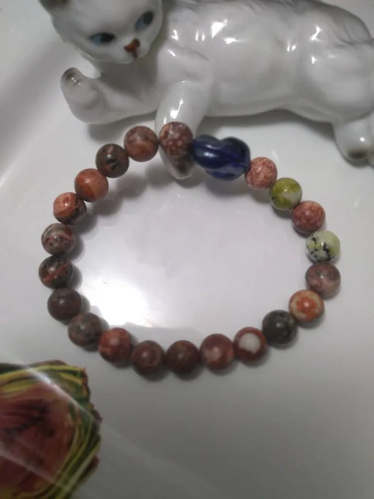 Leopard Agate Hematite Braclet photo 1